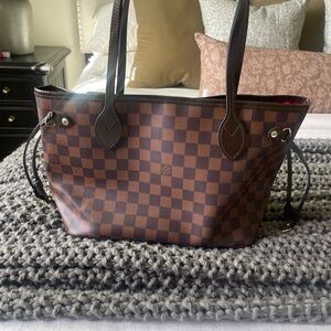 Brown Checkered Tote Bag